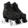 Risup Roller Skates for Women and Men: Cowhide High-Top Shoes, Classic Double-Row, Four-Wheel Skates with ABEC 5 Bearings, Perfect for Beginners, Unisex, Black Camouflage with Flash Wheel view 2