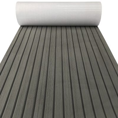 KXKZREN Boat Flooring EVA Foam Decking Sheet Faux Teak Marine Mat Non-Slip Boat Carpet Self-Adhesive Flooring for Jon Boats Motorboat RV Yacht Kayak Swim Platform 35.4 x 94.5 inch,23.25 sq.ft