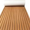 KXKZREN Boat Flooring EVA Foam Decking Sheet Faux Teak Marine Mat Non-Slip Boat Carpet Self-Adhesive Flooring for Jon Boats Motorboat RV Yacht Kayak Swim Platform 35.4 x 94.5 inch,23.25 sq.ft view 1