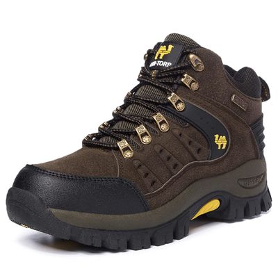 Men's Ankle High Trekking Boots Waterproof Backpacking Hiking Trails Shoes Green-EU39