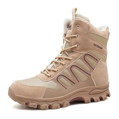 hongrenamz Walking Boots Mens Hiking Trekking Shoes Lightweight Outdoor Boots Sand color-EU41