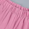 DLFE Summer Pants for Women Casual Pockets Cotton Linen Wide Leg Drawstring Elastic Waist Capris Crop Pants (XX-Large,1-Pink) view 2
