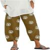 DLFE Summer Pants for Women Casual Pockets Cotton Linen Wide Leg Drawstring Elastic Waist Capris Crop Pants (XX-Large,2-Khaki) view 1