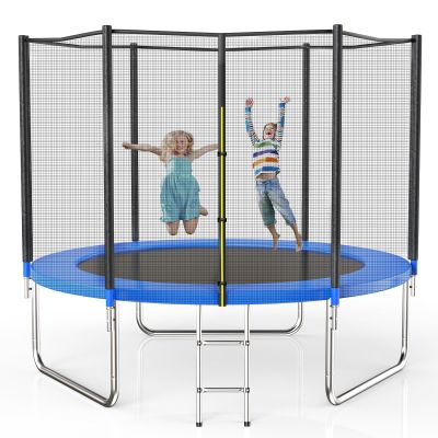 AOTOB Trampoline with Safety Net for Kids Outdoor 10FT ASTM 400LBS-Blue
