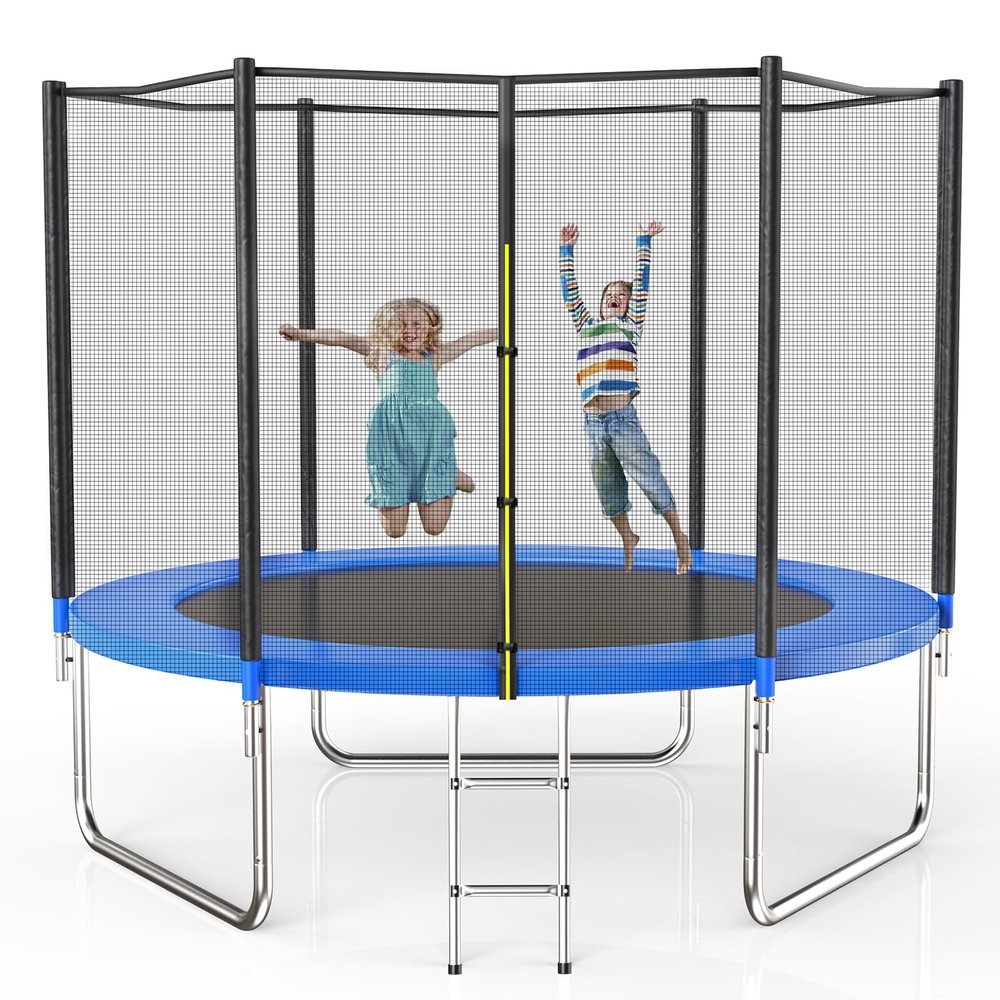AOTOB Trampoline with Safety Net for Kids Outdoor 10FT ASTM 400LBS-Blue
