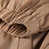DLFE Summer Pants for Women Casual Pockets Cotton Linen Wide Leg Drawstring Elastic Waist Capris Crop Pants (Small,1-Khaki) view 4