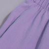 DLFE Summer Pants for Women Casual Pockets Cotton Linen Wide Leg Drawstring Elastic Waist Capris Crop Pants (X-Large,1-Purple) view 4