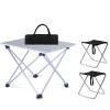 Camping Table Chairs Aluminum Folding Table and Chair Set, Camping Picnic Table with Tote Bag, Easy to Use Without Assembly 56x40x40cm (Size : Package 2) view 1