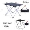 Camping Table Chairs Aluminum Folding Table and Chair Set, Camping Picnic Table with Tote Bag, Easy to Use Without Assembly 56x40x40cm (Size : Package 2) view 4