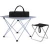 Camping Table Chairs Aluminum Folding Table and Chair Set, Camping Picnic Table with Tote Bag, Easy to Use Without Assembly 56x40x40cm (Size : Package 1) view 1
