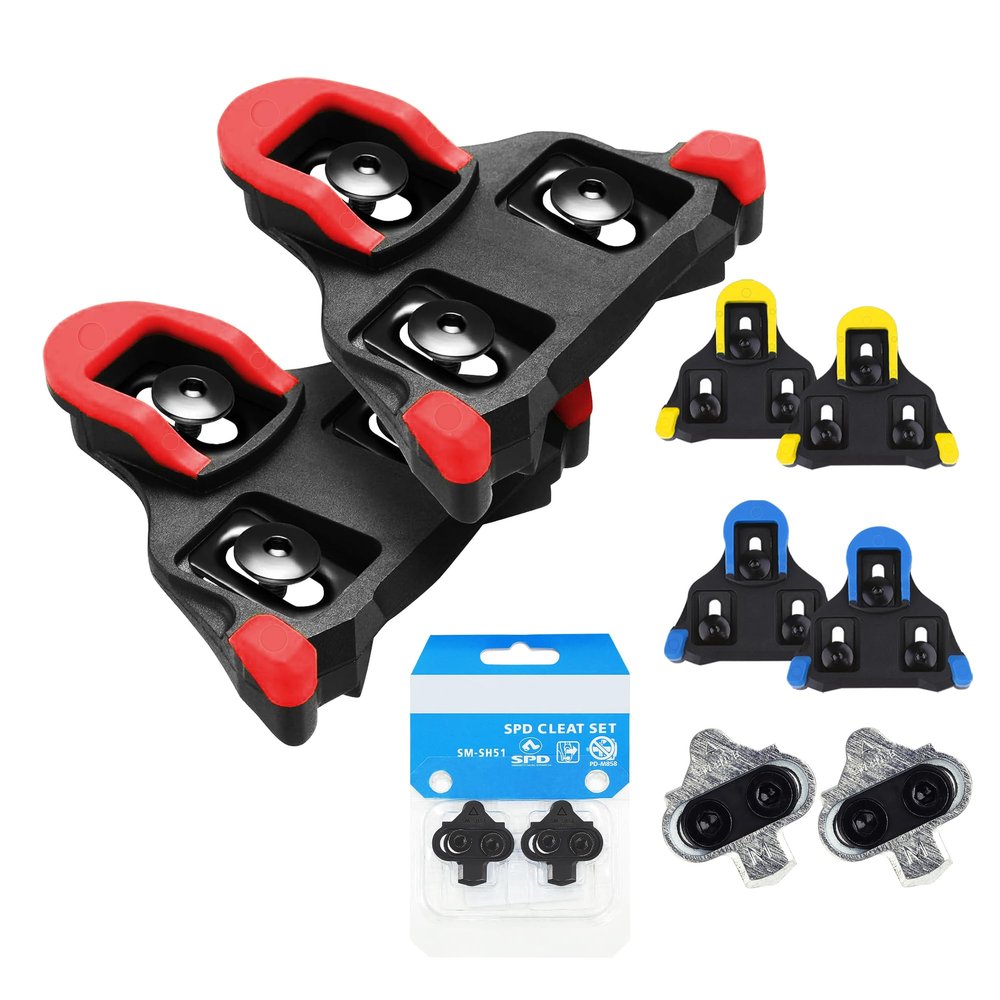 NAACOO SPD-SL Bike Cleats Compatible with Shimano SPD-SL Road Pedals, Durable 3-Hole Cycling Shoe Clips for Efficient Power Transfer, 0/2/6 Float Optional