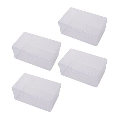 Cabilock 4pcs Cotton Pads Storage Box Versatile Makeup Removable Cotton Organizer for Bathroom Makeup Table and Desk Plastic
