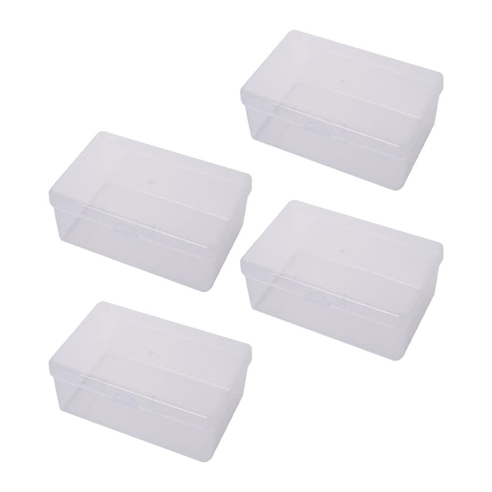 Cabilock 4pcs Cotton Pads Storage Box Versatile Makeup Removable Cotton Organizer for Bathroom Makeup Table and Desk Plastic