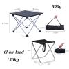 Camping Table Chairs Portable Folding Table and Chair Set, Lightweight Aluminum Camping Picnic Table, Suitable for Beach Fishing 40x35x32cm (Color : Package 1) view 3