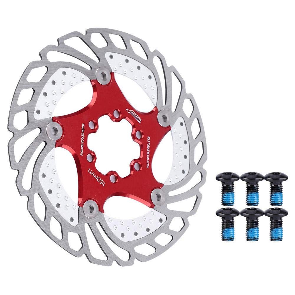 Bike Brake Rotors, 160mm 180mm 203mm Stainless Steel Bicycle Disc Brake Rotor Cooling Floating Rotor Bicycle with 6 bolts for Road Bike MTB BMX (160mm)