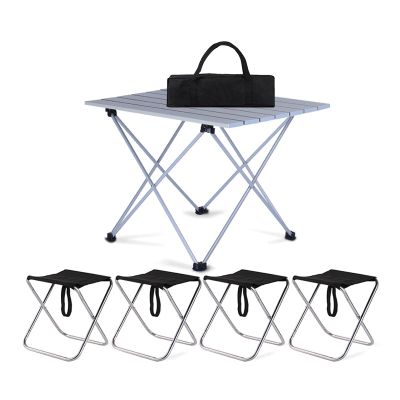 Camping Table Chairs Black Outdoor Folding Table Set, Portable Aluminum Camping Picnic Table, Used for Self-Driving Fishing and Barbecue 56x40x40cm (Color : White, Size : Package 2)