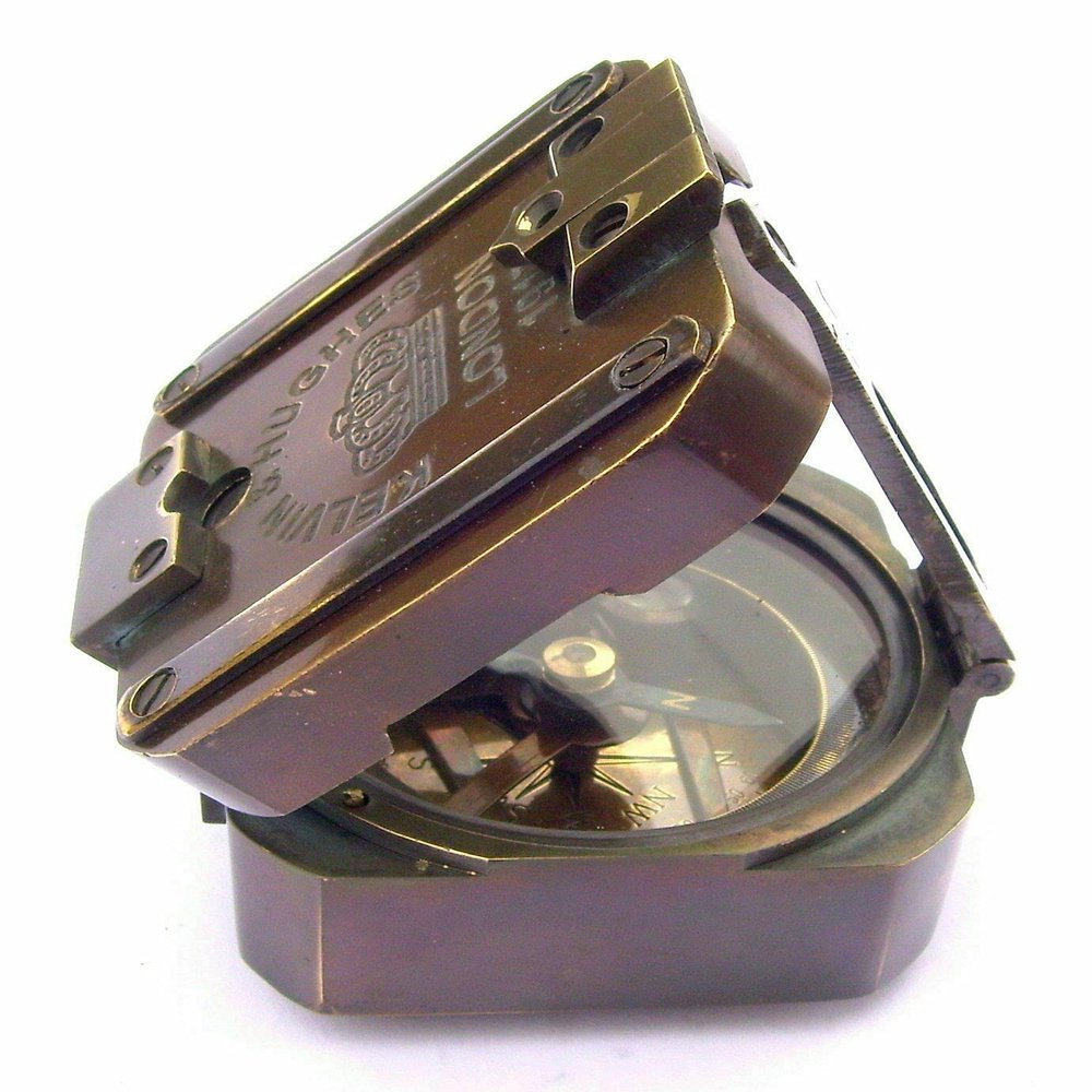 Solid Brass Kelvin & Hughes 1917 Brunton Compass/Antique Compass/Vintage Compass