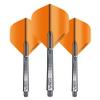 RED DRAGON Dart Flights and Shafts (Stems) Combo Set - Orange Hardcore Flights and VRX Black Shafts view 2
