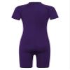 Freebily Kids Boys One Piece Rash Guard Wetsuit Short Sleeves Zippered Surfing Jumpsuit Purple 10-12 view 2