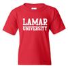 YS01 - Lamar University Cardinals Basic Block Youth T Shirt - Medium - Red view 1