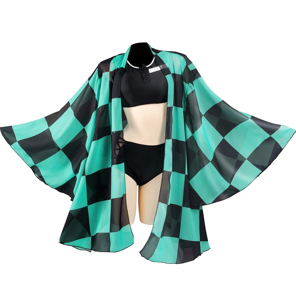 Roocnie Women Swimsuit Anime Cosplay Bikini Anime Costume Bathing Suit Cover Up Set M