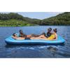 Bestway Hydro-Force Sun Soaker 4 Person Inflatable Platform Lake Floating Dock Water Lounger for Beach Days and Sun Tanning, Blue view 2