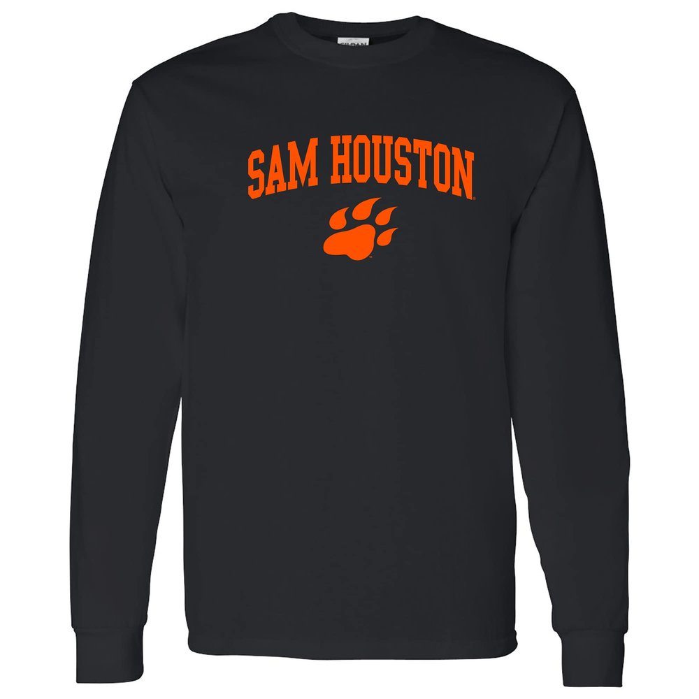 AL03 - Sam Houston Bearkats Arch Logo Long Sleeve T Shirt - X-Large - Black