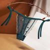 Celamirio Women's Sexy Thong Side Tie Panties Green XL view 3