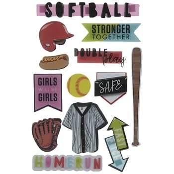 Softball Stickers Set - 13 Pieces