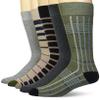 Amazon Essentials Men's Patterned Dress Crew Socks, 5 Pairs, Black/Brown/Dark Grey/Green/Grey, 13-15 view 1
