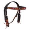 CHALLENGER Horse Western Tack Floral Tooled Browband Leather Bridle Headstall 78HR65HB view 2
