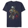 Star Wars Young Men's Mandalorian Warrior T-Shirt, Navy, L view 1