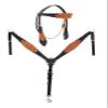 CHALLENGER Horse Western Flower Tooled Browband Bridle & Breast Collar Tack Set 78HR22B view 1