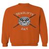0138. Workout Graphic Deathlifts Day Gym Lift Fitness gymbro Heavy weigthlifting Training Men's Crewneck Sweatshirt (Orange X-Large) view 1