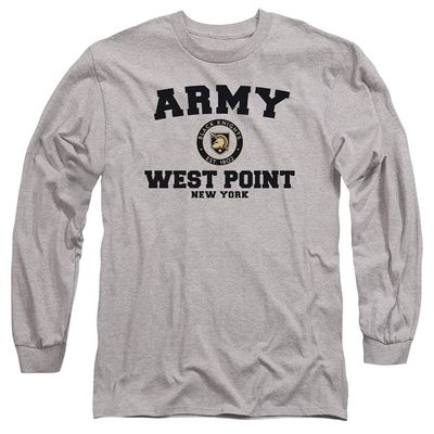 West Point United States Military Academy Official Circle Logo Unisex Adult Long-Sleeve T Shirt,Athletic Heather, 3X-Large