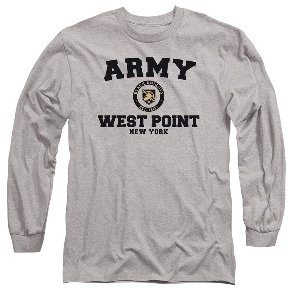 West Point United States Military Academy Official Circle Logo Unisex Adult Long-Sleeve T Shirt,Athletic Heather, 3X-Large