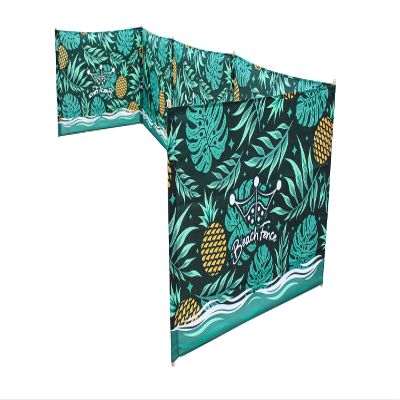 BEACH FENCE Premium 20 ft Beach Windscreen, Privacy Screen, Wind Blocker - Pineapple Oasis, Free Rubber Mallet and Carry Bag Included