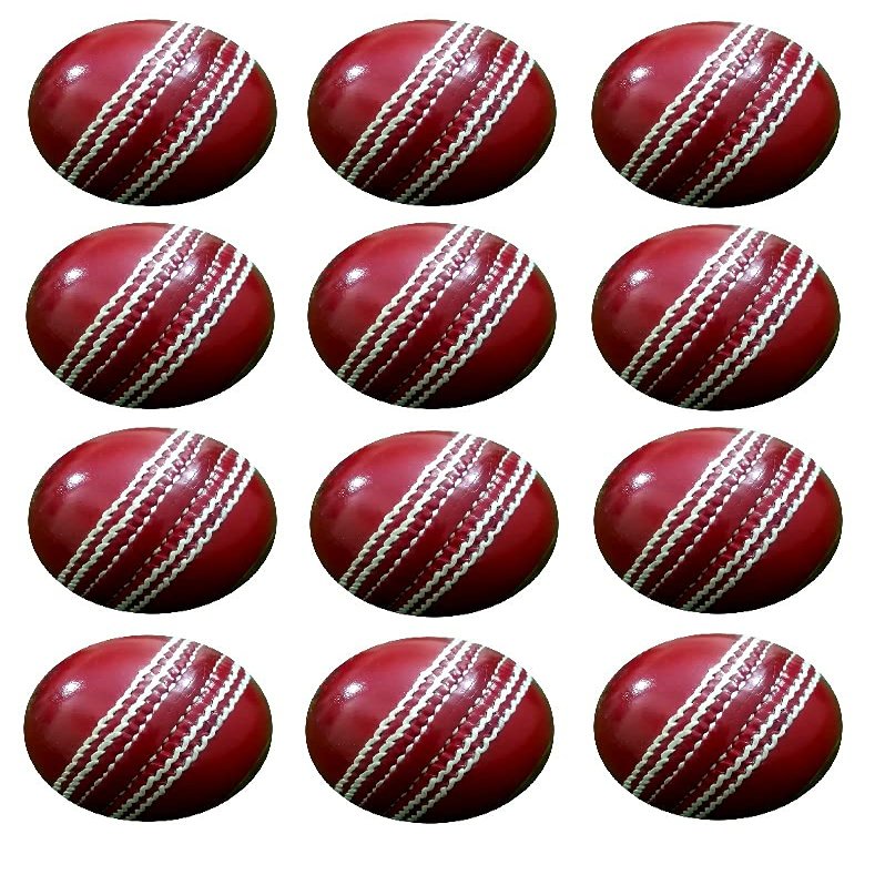 Hand Stitched 156 gm Red Cricket Ball - Pack of 12