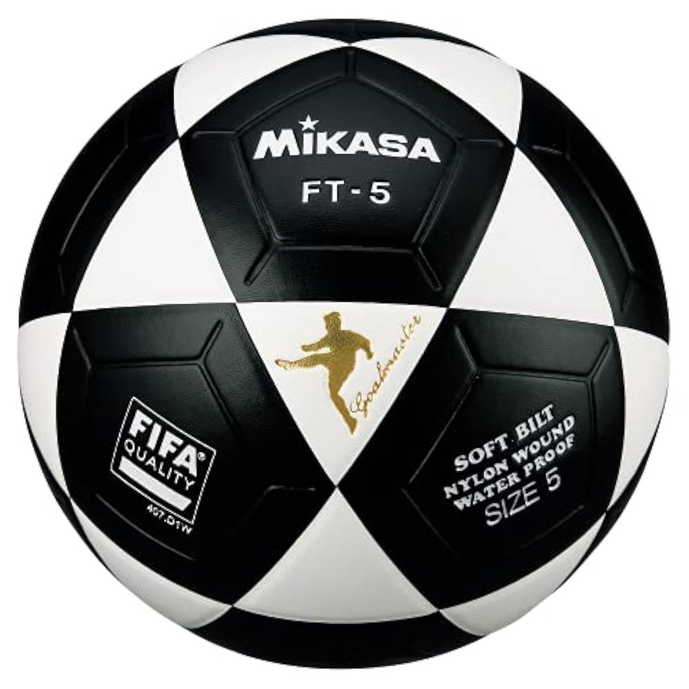 MIKASA FT5 Goal Master Soccer Ball Size 5 Official Footvolley Ball White Black