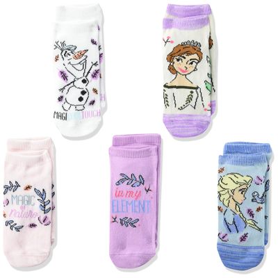 Disney Girls Frozen 5 Pack Shorty Socks