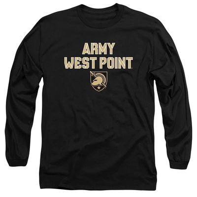 West Point United States Military Academy Official Stacked Unisex Adult Long-Sleeve T Shirt,Black, 3X-Large