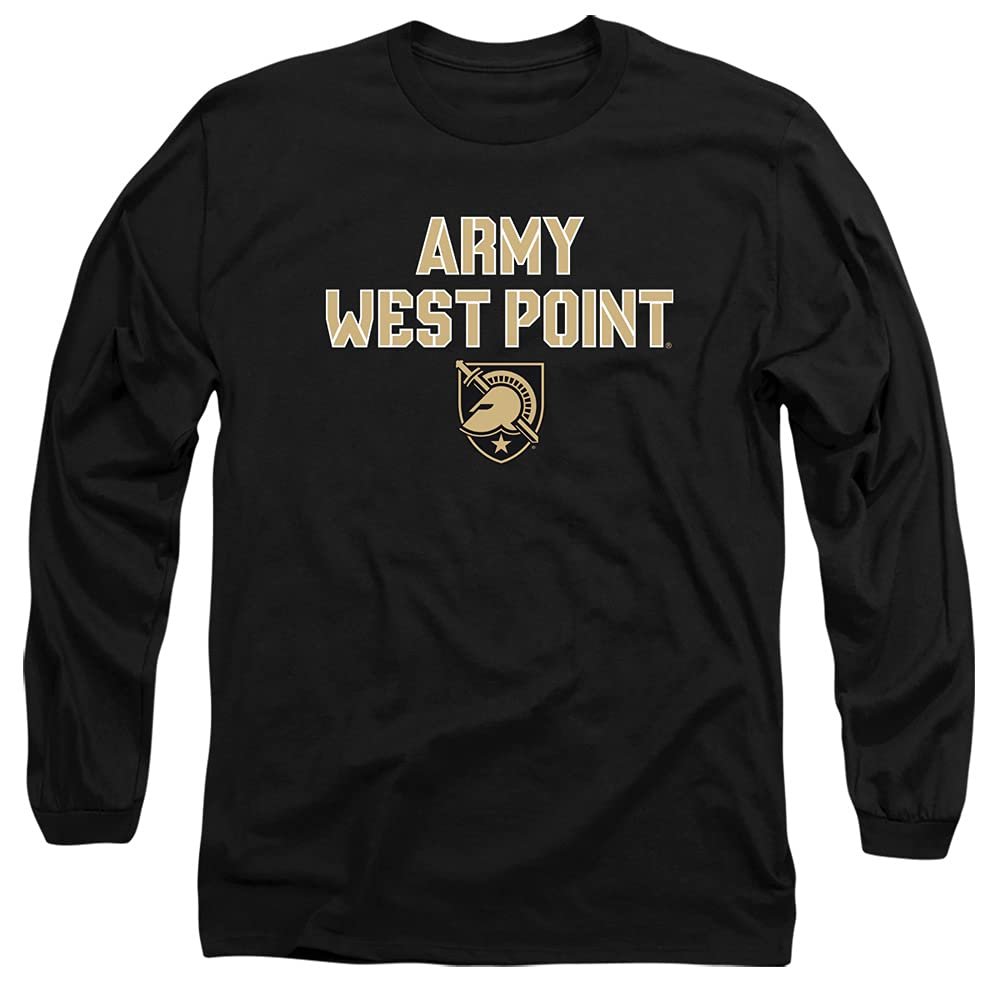 West Point United States Military Academy Official Stacked Unisex Adult Long-Sleeve T Shirt,Black, 3X-Large