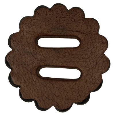 HILASON 06 Pack Slotted Scalloped Leather Rosette Concho Saddle Dark Brown 1-3/4"