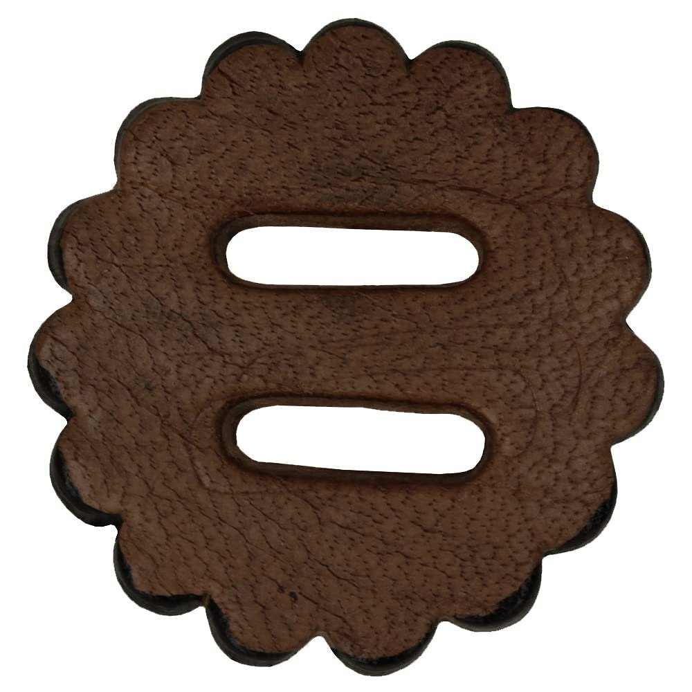 HILASON 06 Pack Slotted Scalloped Leather Rosette Concho Saddle Dark Brown 1-3/4"
