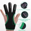 LWANO Archery Gloves Leather Practice Hunting Three Finger Protector for Youth Adult Beginner (Green, Medium) view 2