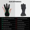LWANO Archery Gloves Leather Practice Hunting Three Finger Protector for Youth Adult Beginner (Green, Medium) view 4