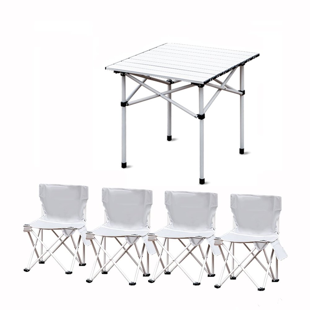Camping Table Chairs Portable Outdoor Folding Table and Chair Set, Ultra-Light and Durable Aluminum Alloy Picnic Table, Suitable for Car Travel Beach Fishing (Color : Package 2)