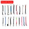 SENRISE 7Pcs Spring Coil Flexible Retractable Theftproof Anti-Lost Elastic Stretchy Key Chain Ring Badge Card Clip Leash Lanyards with Slipping Switch Hook Snap - Bright Pink 12cm view 3