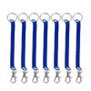 SENRISE 7Pcs Spring Coil Flexible Retractable Theftproof Anti-Lost Elastic Stretchy Key Chain Ring Badge Card Clip Leash Lanyards with Slipping Switch Hook Snap - Bright Blue 12cm view 1