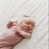 Copper Pearl Baby Beanie Hat Top Knot Stretchy Soft Maeve view 4